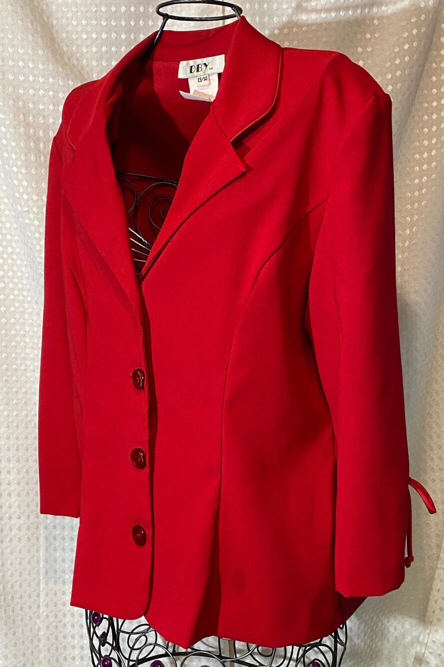 Vintage D.B.Y. Red Blazer Size 13/14